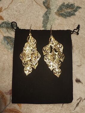 Gold Leaf Dangle Earrings - Women Jewelry